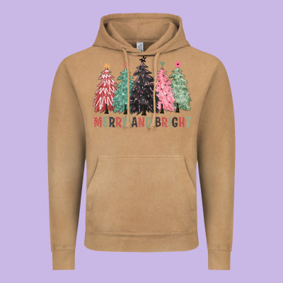 Merry And Bright Vintage Hoodie Designed By Cowgirlartshop