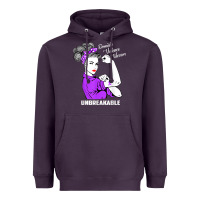 Plum Domestic Violence Warrior Unbreakable Awareness Gift Heavyweight Hoodie - minhPixels