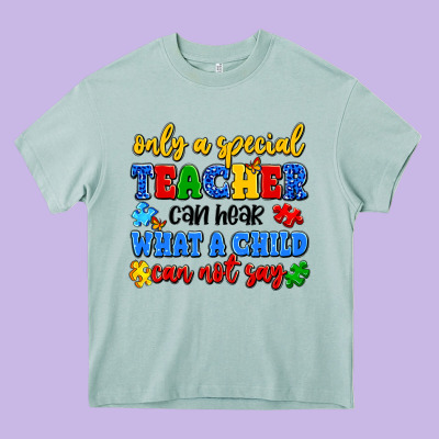 Only A Special Teacher Can Hear What A Child Can N Heavy Core Tee Designed By Artiststas