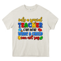 Cream only a special teacher can hear what a child can n Heavy Core Tee - Artiststas