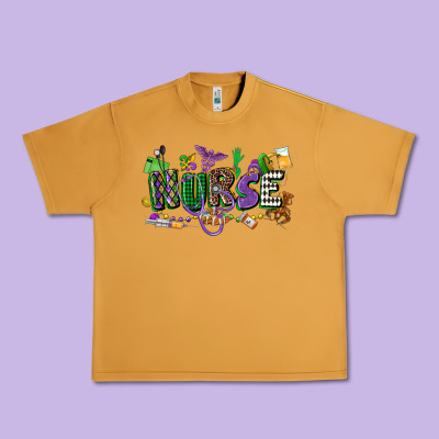 Nurse Mardi Gras Urban Heavy Tee Designed By Cowgirlartshop