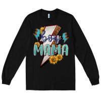 Black Boy mama lightning bold mother's day Long Sleeve Tee - HowdyJamesFarm
