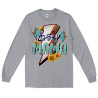 Heather Grey Boy mama lightning bold mother's day Long Sleeve Tee - HowdyJamesFarm