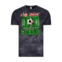 Cloud Black My heart is on that court Soccer Vintage Tee - HowdyJamesFarm