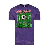 Cloud Purple My heart is on that court Soccer Vintage Tee - HowdyJamesFarm