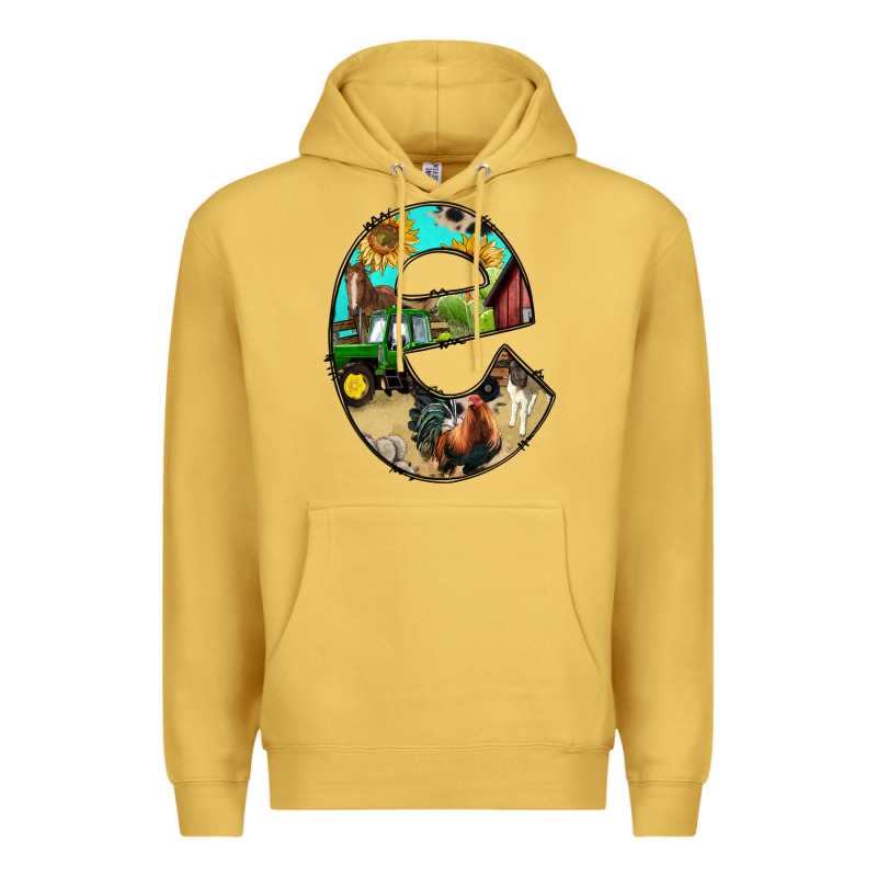 Farm Life Alphabet Lowercase Letters E Premium Hoodie by BundleAndBundleShop | Teevron