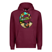 Burgundy farm life alphabet lowercase letters e Premium Hoodie - BundleAndBundleShop