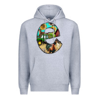 Heather Grey farm life alphabet lowercase letters e Premium Hoodie - BundleAndBundleShop