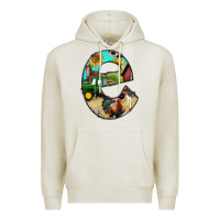Oatmeal Heather farm life alphabet lowercase letters e Premium Hoodie - BundleAndBundleShop