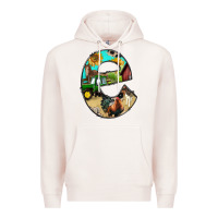 Pale Pink farm life alphabet lowercase letters e Premium Hoodie - BundleAndBundleShop