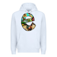 White farm life alphabet lowercase letters e Premium Hoodie - BundleAndBundleShop