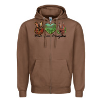 Chestnut Peace Love Orangutan Zipper Hoodie - LillyAllenDesigns