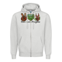 Dove Grey Peace Love Orangutan Zipper Hoodie - LillyAllenDesigns