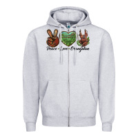 Heather Grey Peace Love Orangutan Zipper Hoodie - LillyAllenDesigns