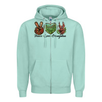Seafoam Peace Love Orangutan Zipper Hoodie - LillyAllenDesigns