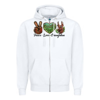 White Peace Love Orangutan Zipper Hoodie - LillyAllenDesigns