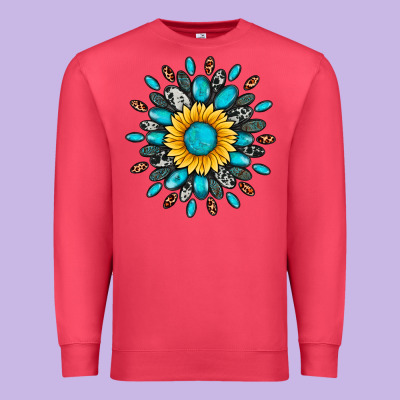 Gemstone Sunflower Premium Sweatshirt Designed By Artiststas