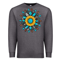 Charcoal Heather gemstone sunflower Premium Sweatshirt - Artiststas