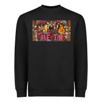 Black Nach Valentine Heavyweight Sweatshirt - CowhideDigitalArt