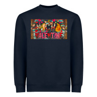 Navy Nach Valentine Heavyweight Sweatshirt - CowhideDigitalArt