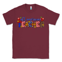 Burgundy all american teacher Classic Tee - Artiststas