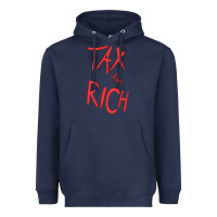 Navy tax the rich shirt (on back)political t shirts for women men t shirt Heavyweight Hoodie - minhPixels
