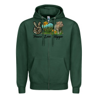 Sports Green Peace Love Hippo Zipper Hoodie - LillyAllenDesigns