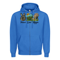 True Royal Peace Love Hippo Zipper Hoodie - LillyAllenDesigns