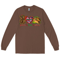 Chestnut Peace love tacos Mexico Long Sleeve Tee - HowdyJamesFarm