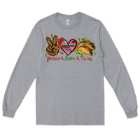 Heather Grey Peace love tacos Mexico Long Sleeve Tee - HowdyJamesFarm
