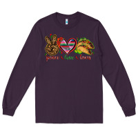 Plum Peace love tacos Mexico Long Sleeve Tee - HowdyJamesFarm