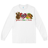 White Peace love tacos Mexico Long Sleeve Tee - HowdyJamesFarm