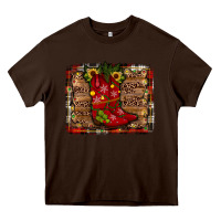 Chocolate Brown cowboy boots christmas Heavy Core Tee - JahusDesignShop