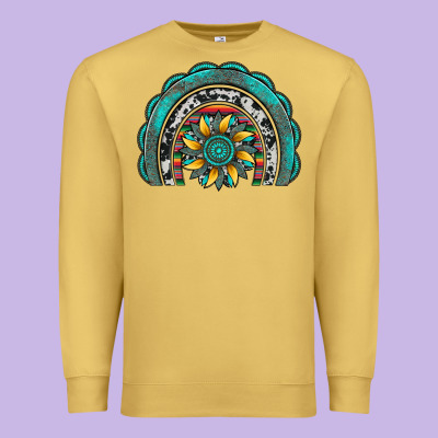 Gemstone Sunflower  Rainbow Premium Sweatshirt Designed By Artiststas
