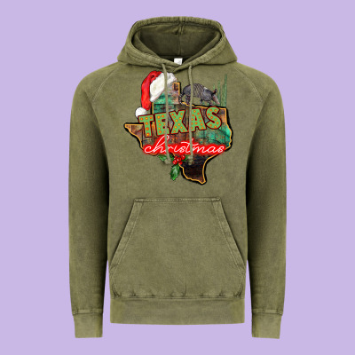 Texas Christmas Vintage Hoodie Designed By Cowgirlartshop