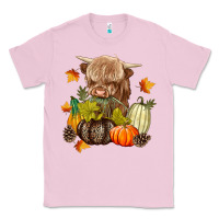 Bubblegum Pink Heifer with Pumpkins Classic Tee - texasbilliewilder