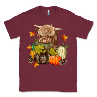 Burgundy Heifer with Pumpkins Classic Tee - texasbilliewilder