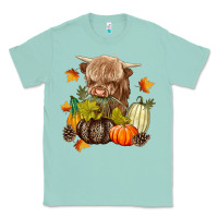 Seafoam Heifer with Pumpkins Classic Tee - texasbilliewilder