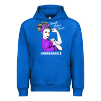 Cobalt Domestic Violence Warrior Unbreakable Awareness Gift Urban Hoodie - minhPixels
