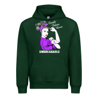 Forest Green Domestic Violence Warrior Unbreakable Awareness Gift Urban Hoodie - minhPixels