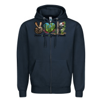 Navy Peace Love Giant Panda Zipper Hoodie - LillyAllenDesigns