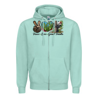 Peace Love Giant Panda Zipper Hoodie | Teevron