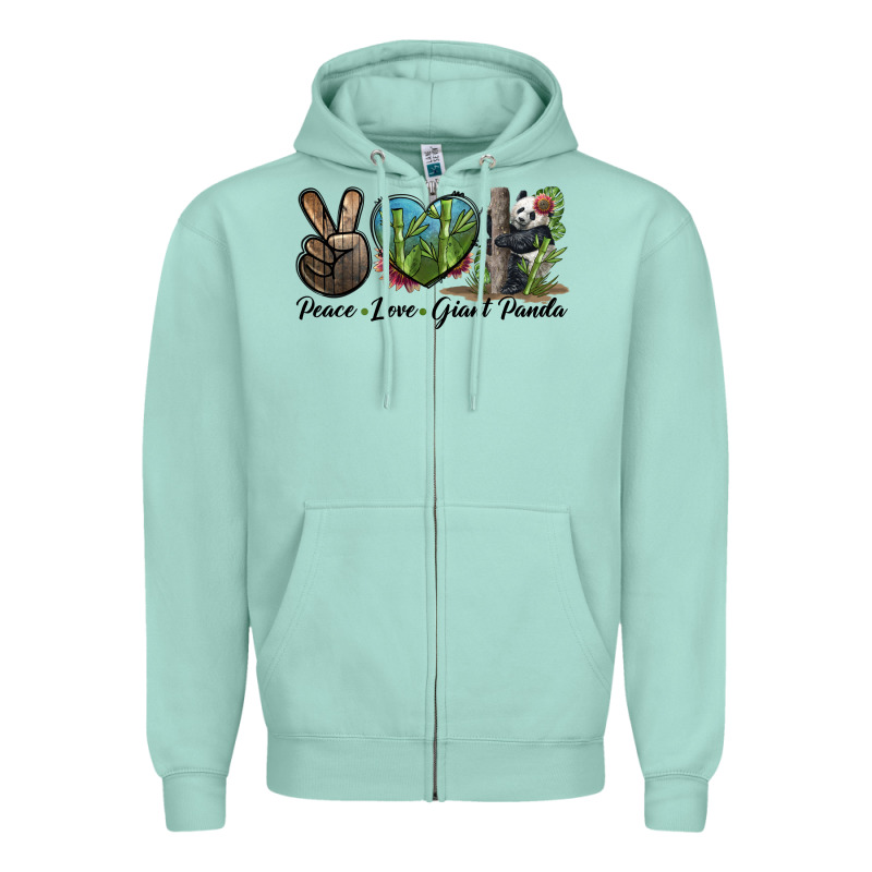 Peace Love Giant Panda Zipper Hoodie by LillyAllenDesigns | Teevron