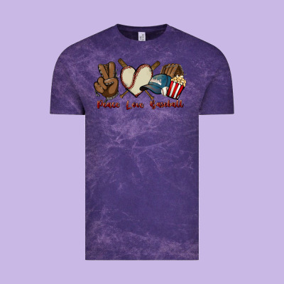 Peace Love Baseball Vintage Tee Designed By Howdyjamesfarm