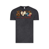 Vintage Black Peace love Baseball Vintage Tee - HowdyJamesFarm