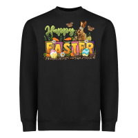 Black Happy Easter Heavyweight Sweatshirt - LillyAllenDesigns