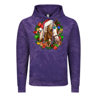 Cloud Purple horse christmas wreath Vintage Hoodie - CowGirlArtShop