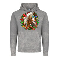Cloud Rock horse christmas wreath Vintage Hoodie - CowGirlArtShop