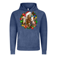 Vintage Denim horse christmas wreath Vintage Hoodie - CowGirlArtShop