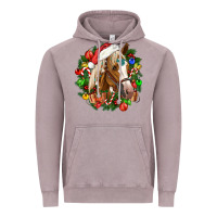Vintage Zinc horse christmas wreath Vintage Hoodie - CowGirlArtShop